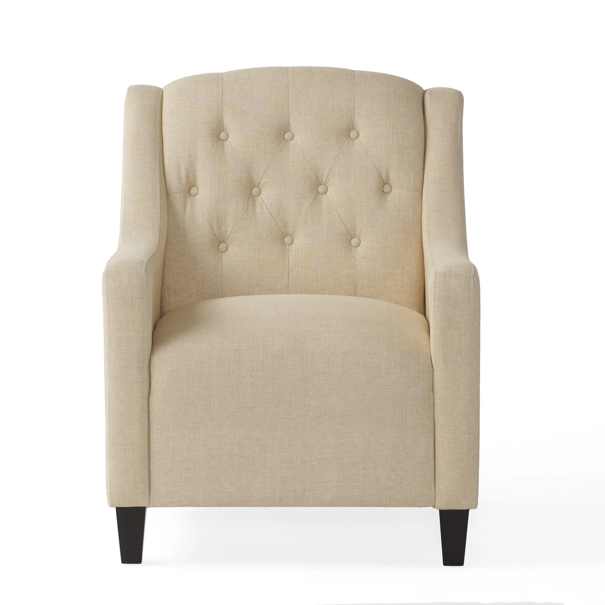Canberra Fabric Armchair & Ottoman in Begie  Linen 5
