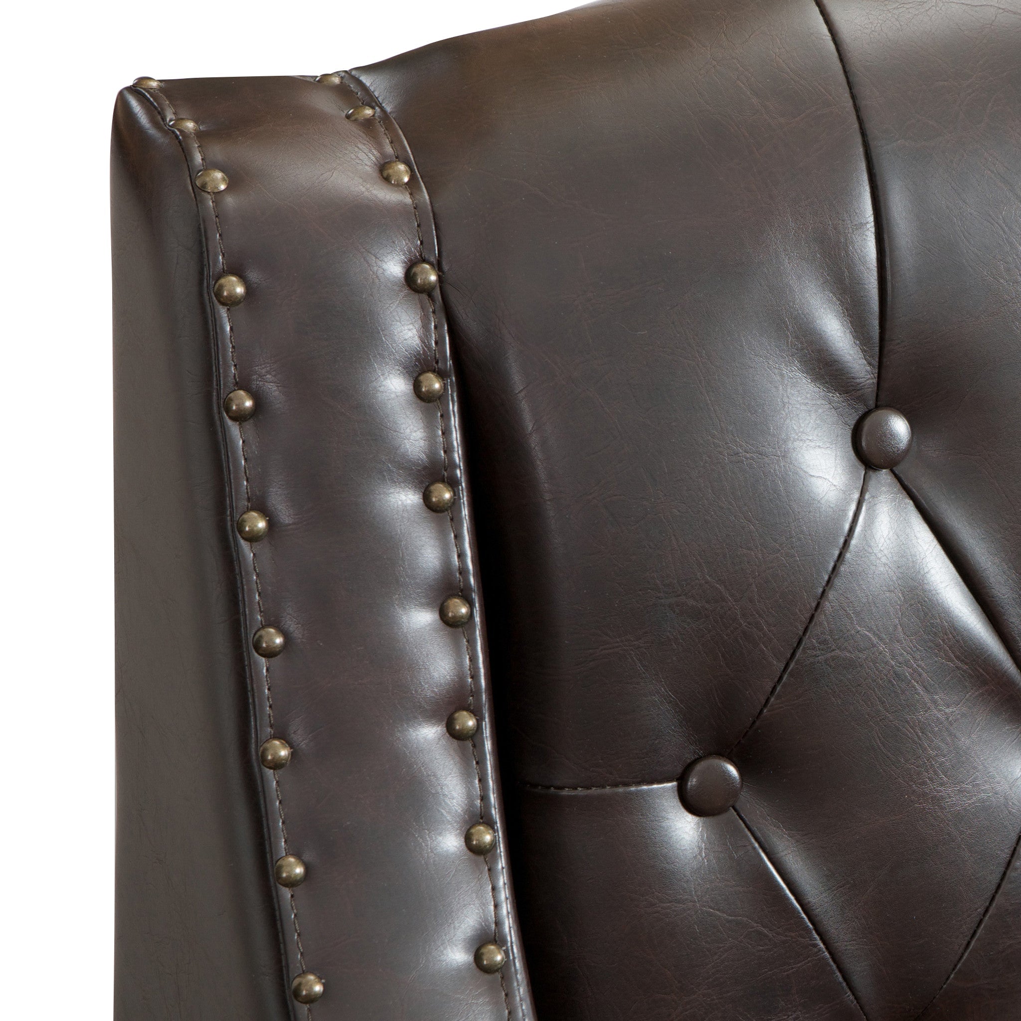 Coogee Bonded Leather Armchair & Ottoman in Brown 4
