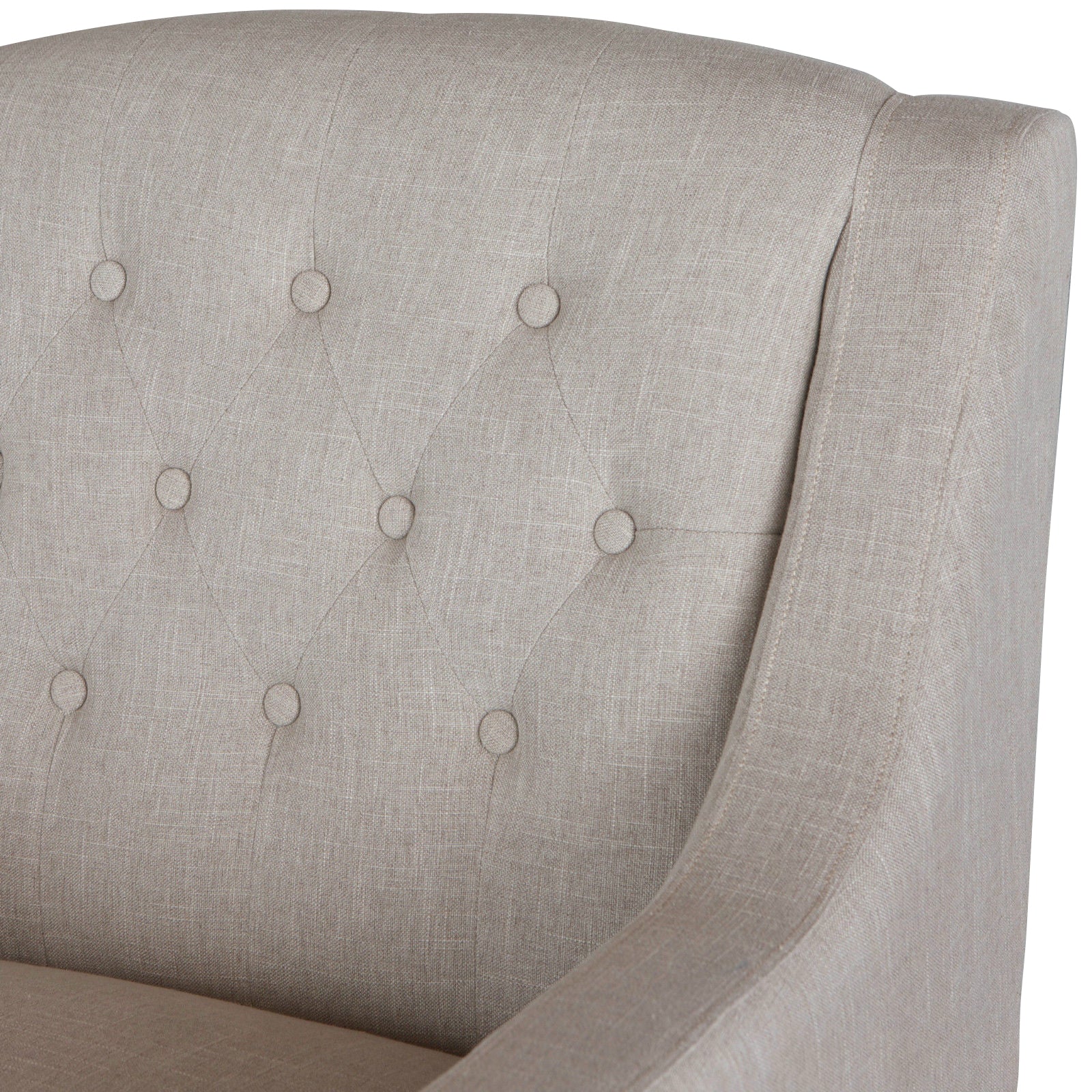 Canberra Fabric Armchair & Ottoman in Natural Linen 3