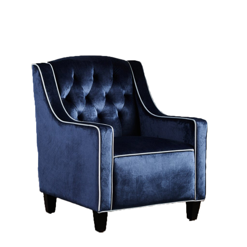 Lara Two Tone Tufted Cobalt New Velvet Club Armchair 4