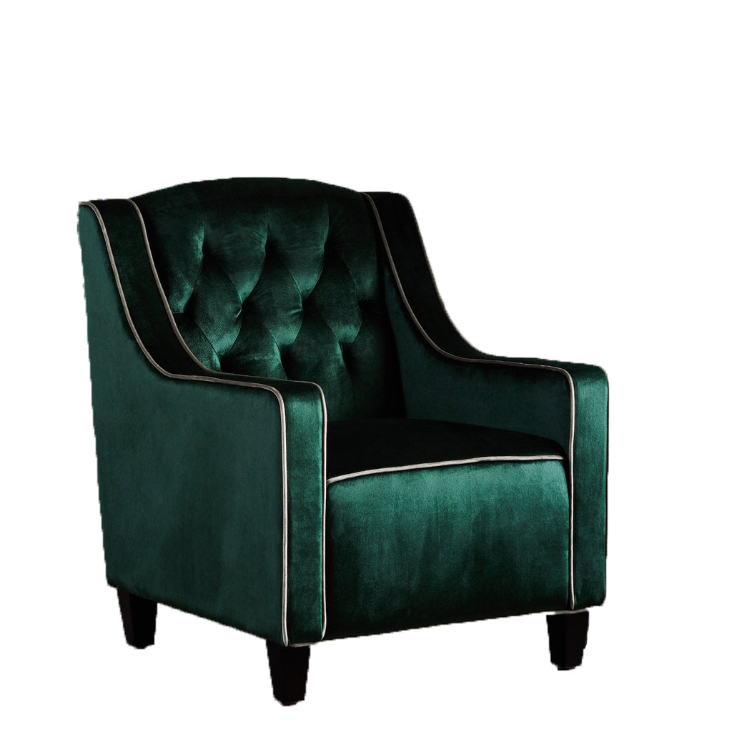 Lara Two Tone Tufted Emerald New Velvet Club Armchair 4