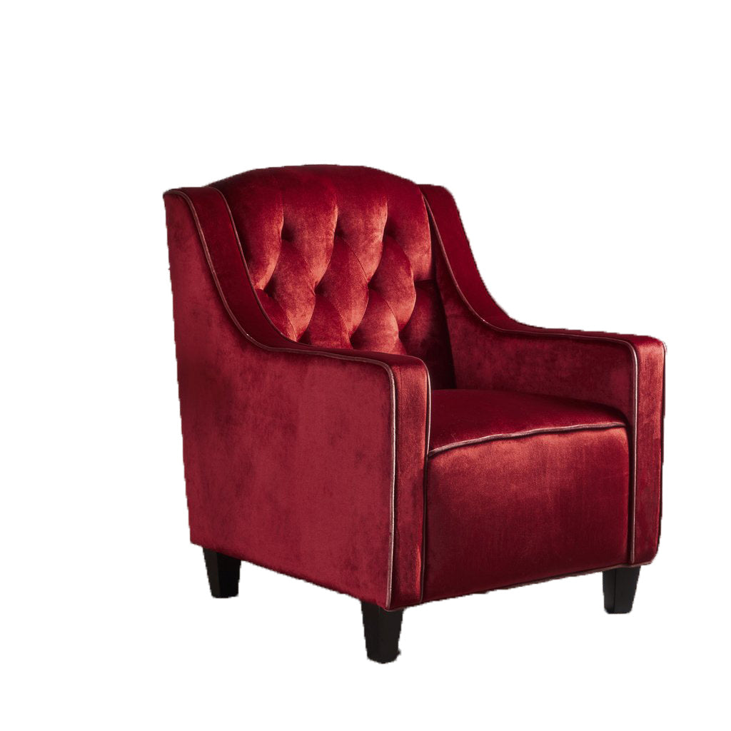 Lara Two Tone Tufted Garnet New Velvet Club Armchair 4