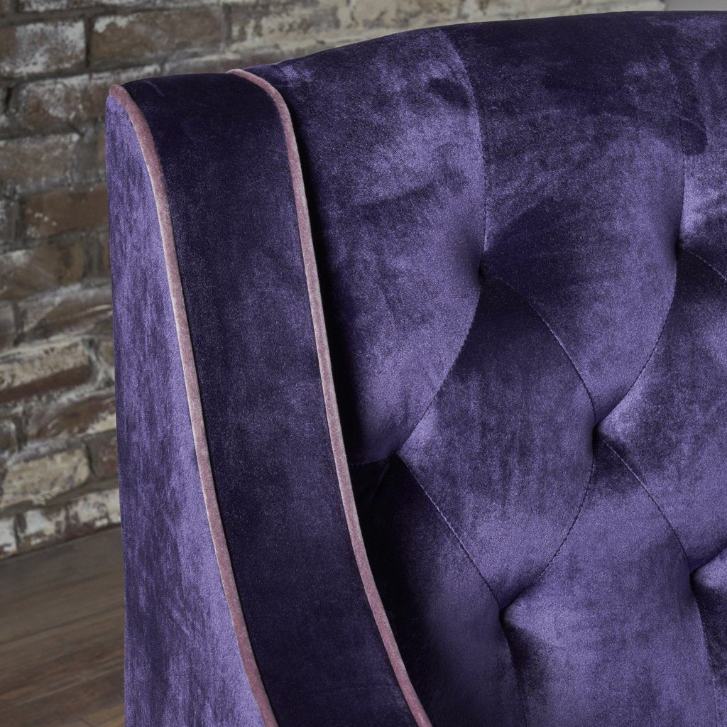 Lara Two Tone Tufted Plum New Velvet Club Armchair 3