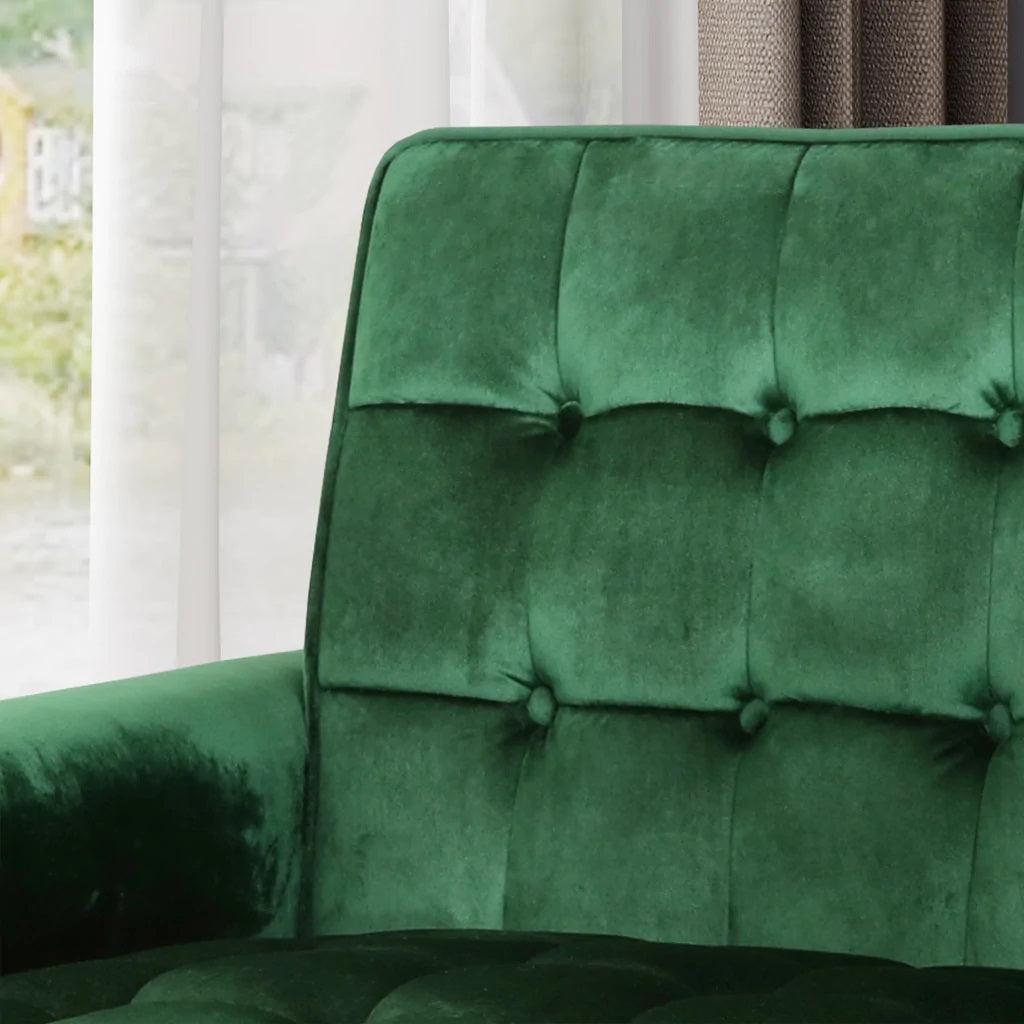 Lewisham Emerald Tufted Velvet Armchair 3