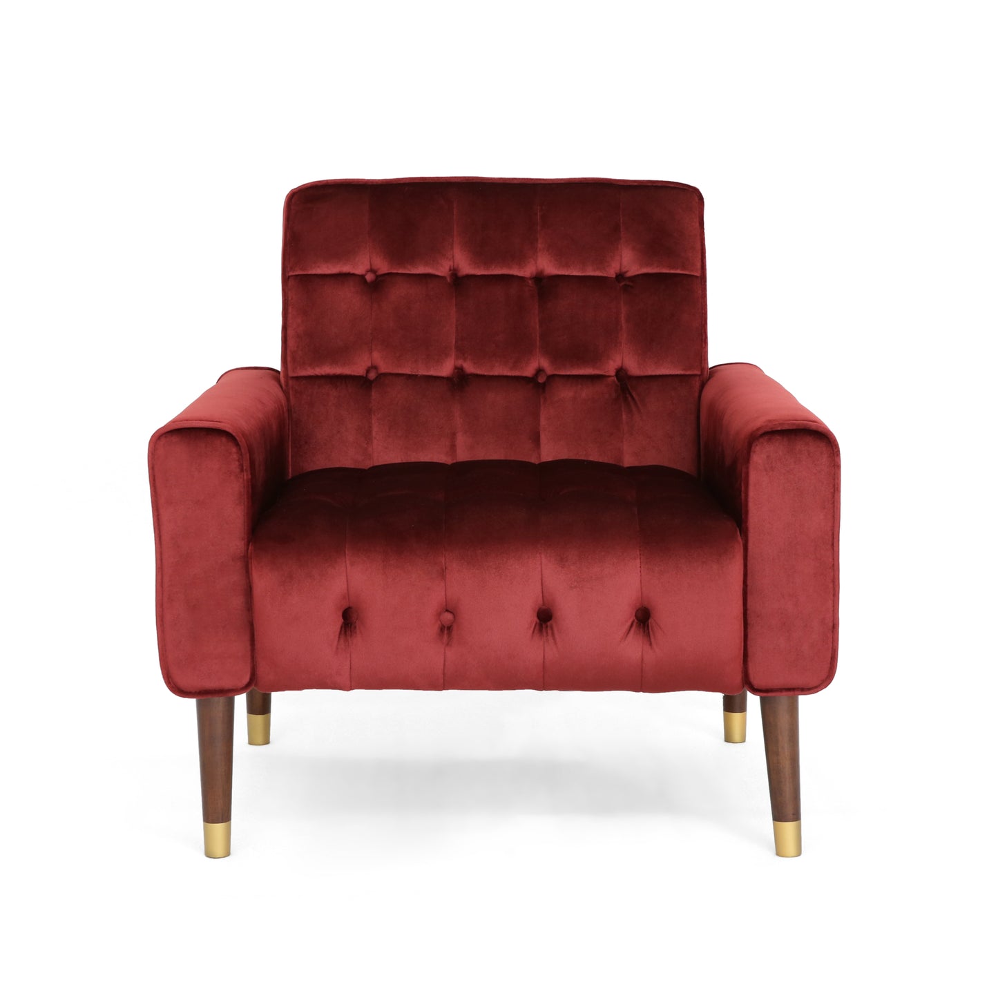 Lewisham Garnet Tufted Velvet Armchair 4
