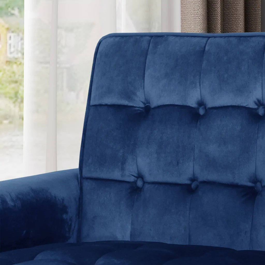 Lewisham Navy Blue Tufted Velvet Armchair 3