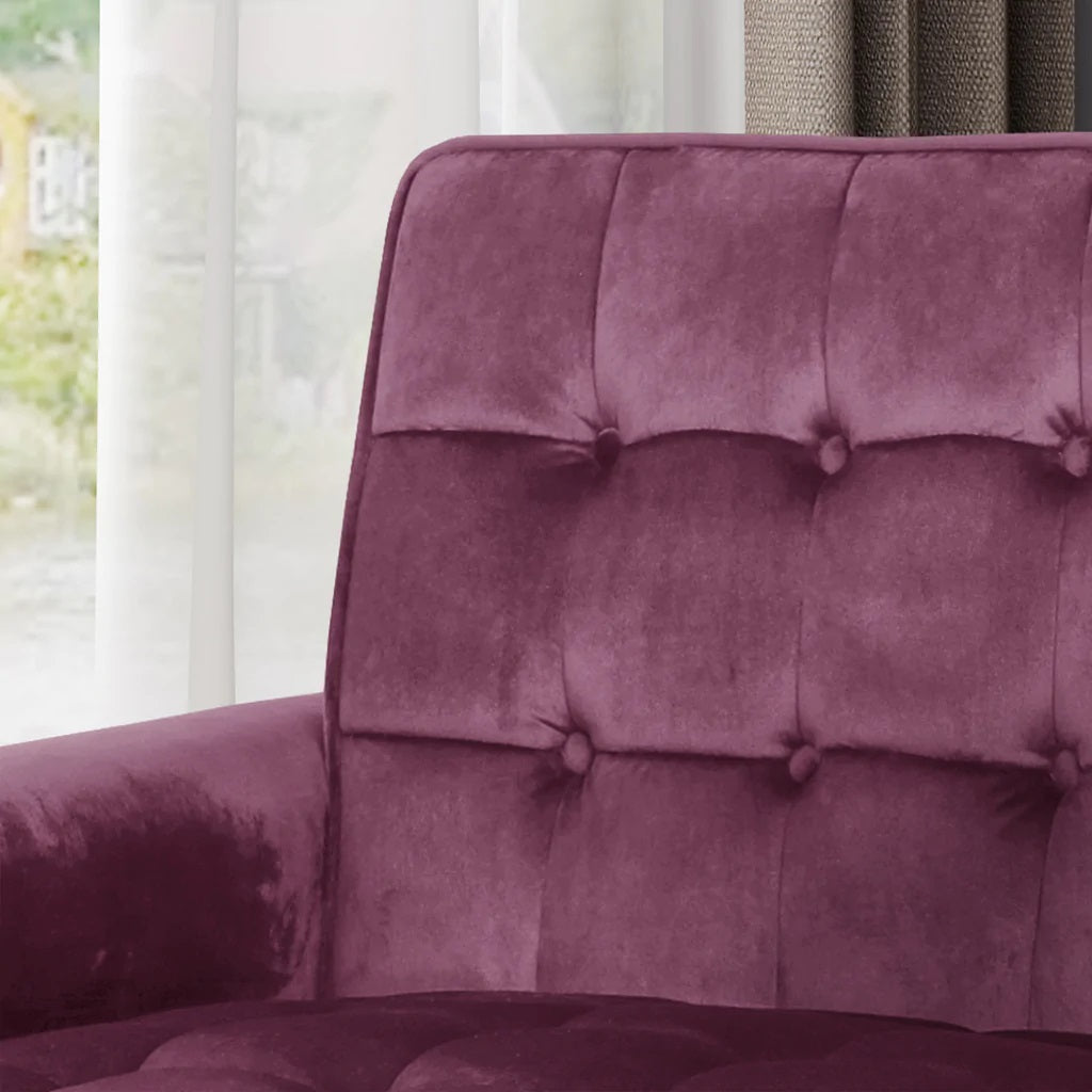 Lewisham Raisin Tufted Velvet Armchair