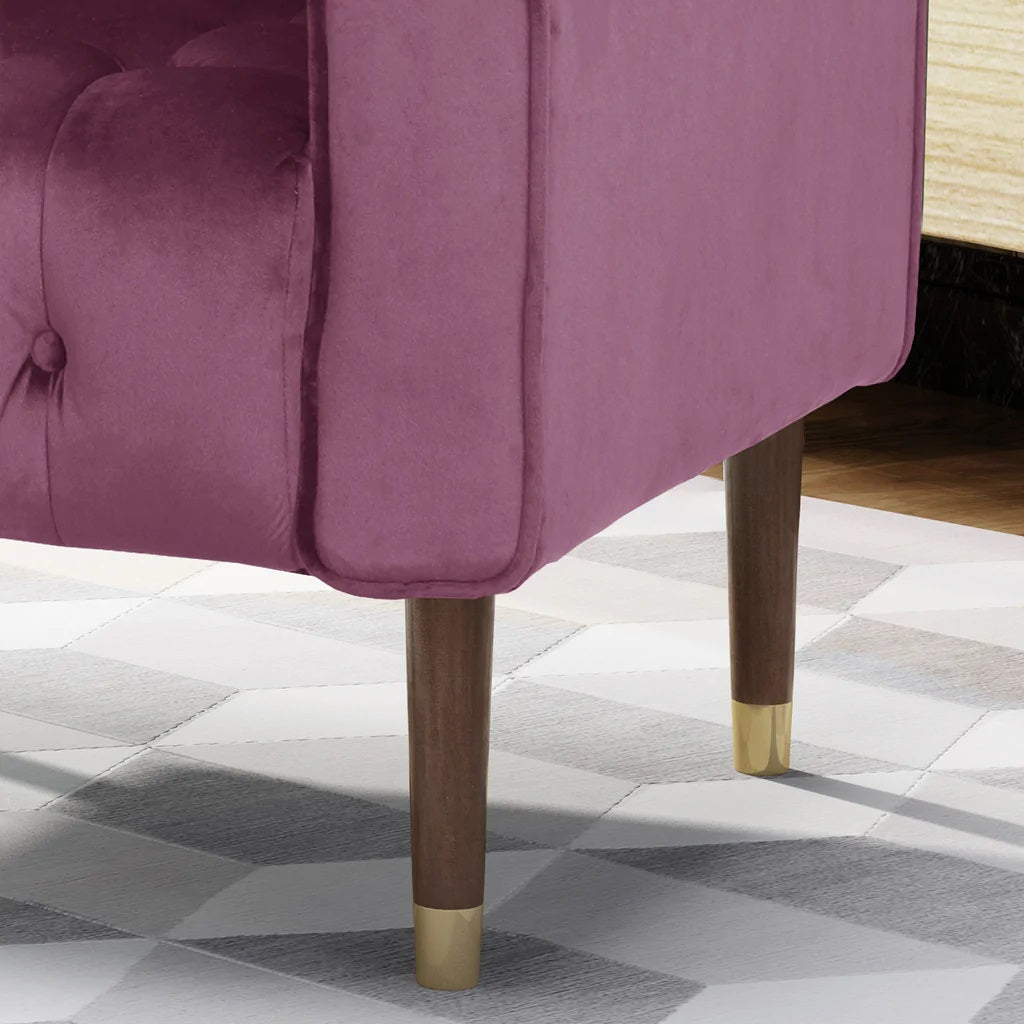 Lewisham Raisin Tufted Velvet Armchair 3