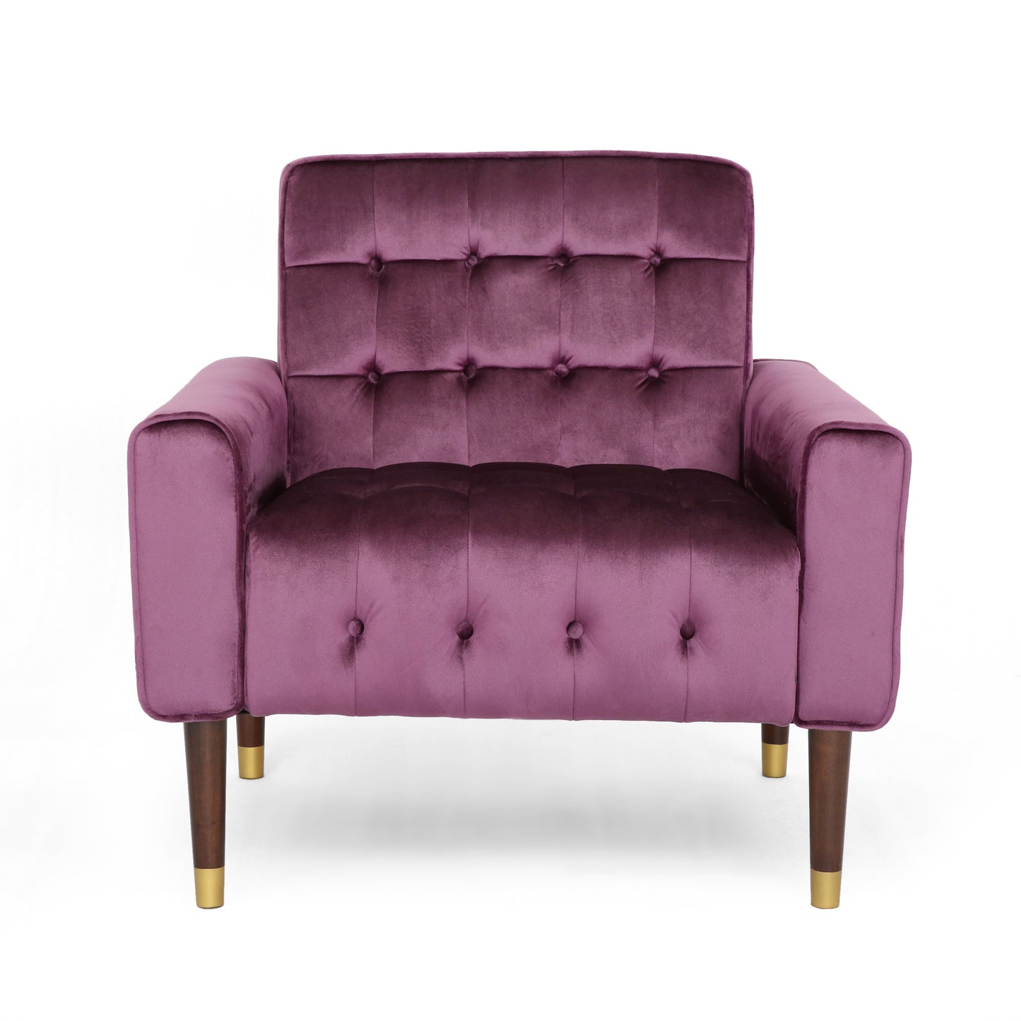 Lewisham Raisin Tufted Velvet Armchair 4