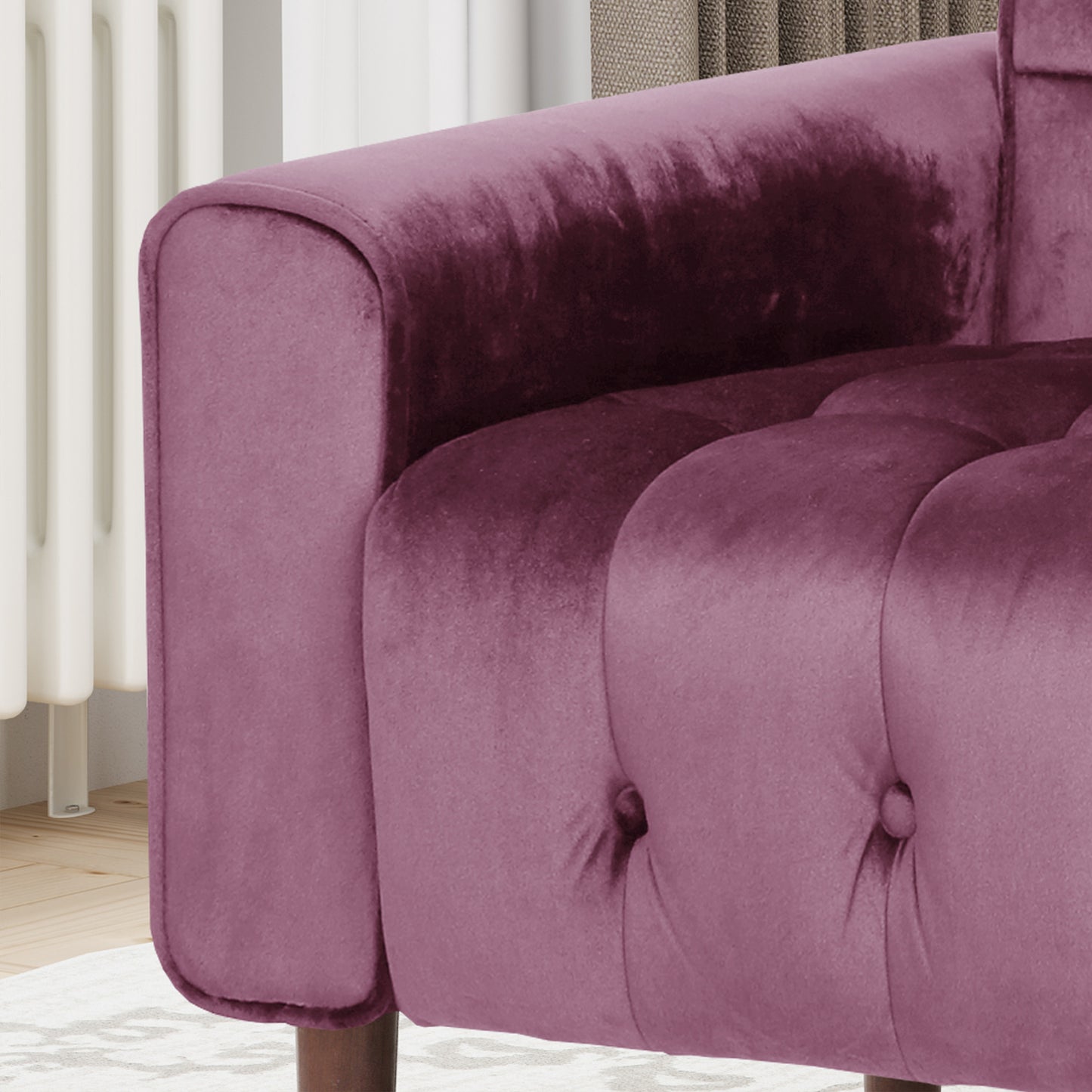 Lewisham Raisin Tufted Velvet Armchair 5