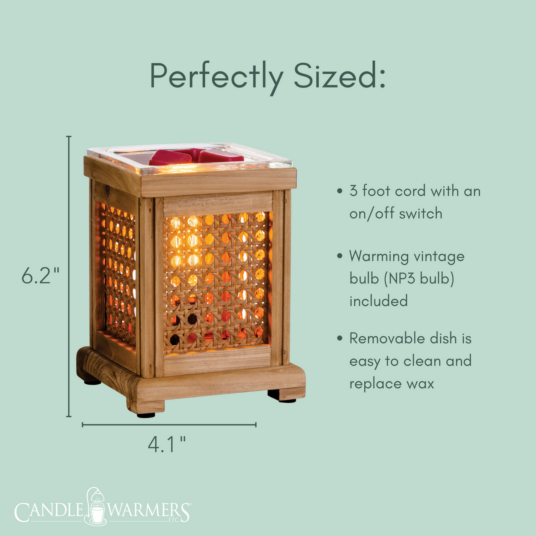 Wood & Cane Vintage Bulb Illumination Warmer 4