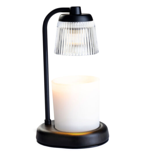 Fluted Glass Black Candle Warmer Lamp 3