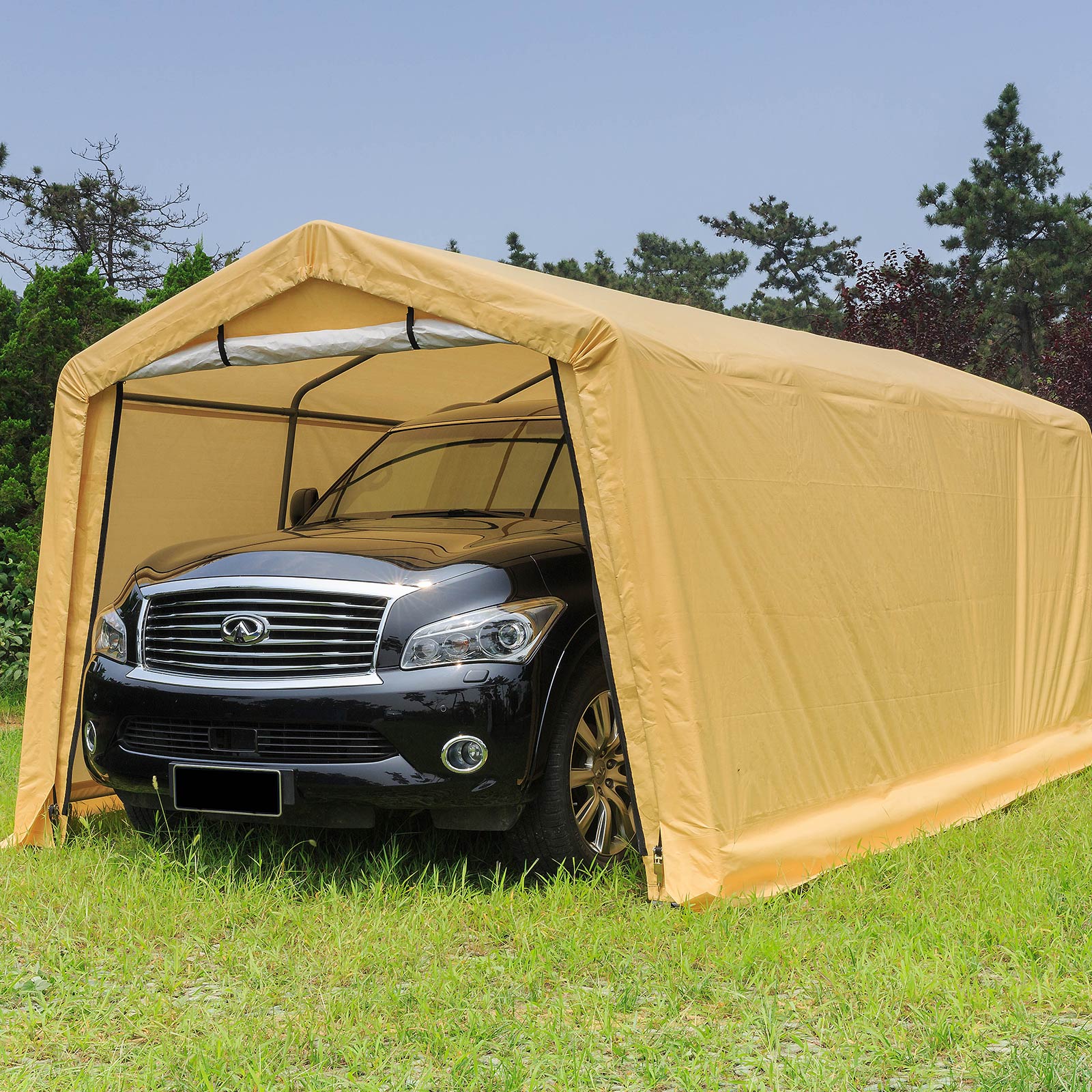 Samland Portable Carport Garage Shelter Canopy Single Size 10x20FT 4