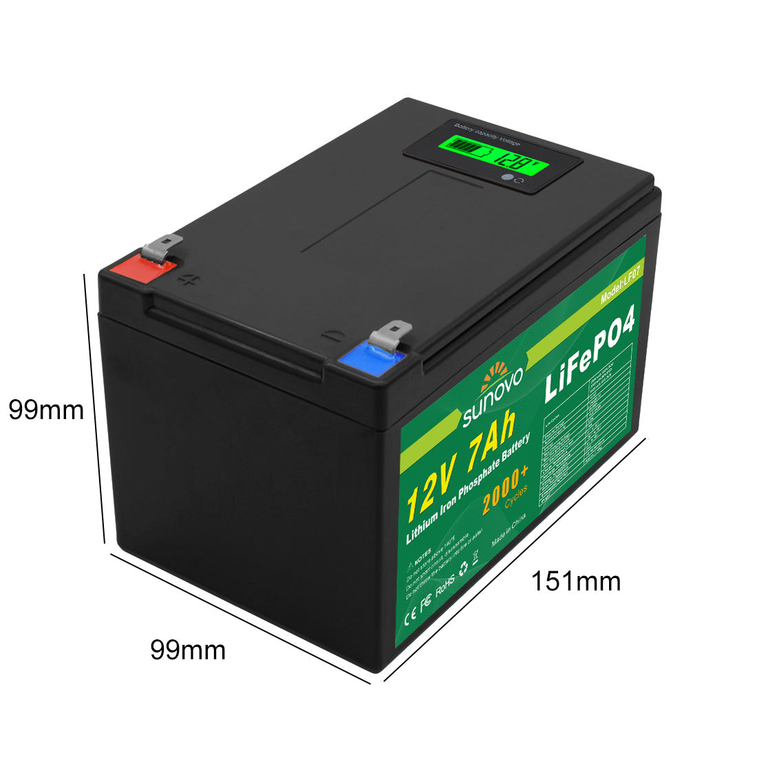 Samland 12V 7AH Deep Circle Lifepo4 Lithium Battery Rechargeable