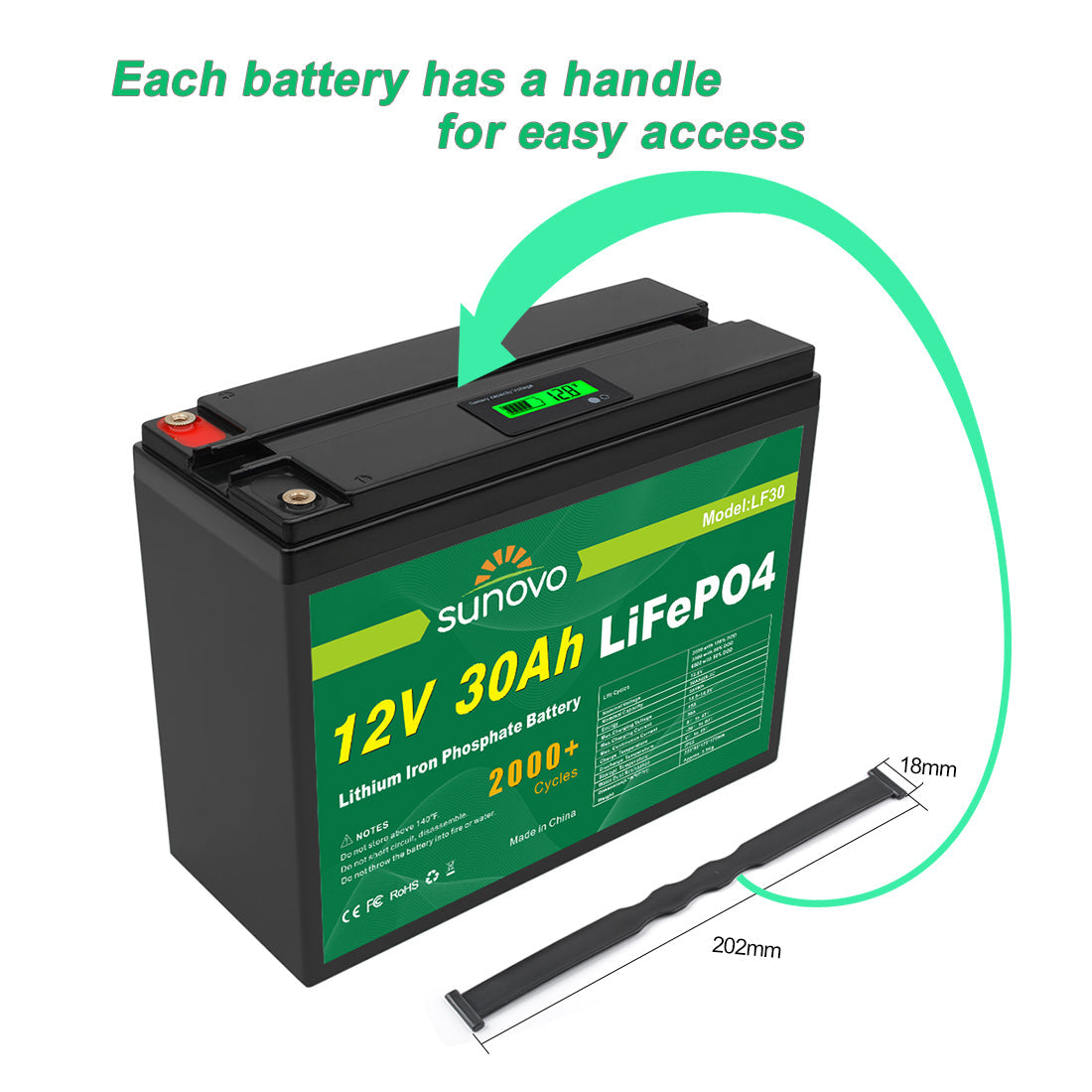 Samland 12V 30AH Deep Circle Lifepo4 Battery Rechargeable Lithium 4