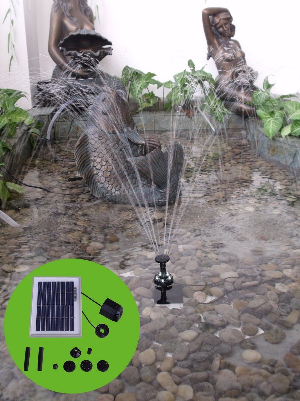 Samland 6V 200LPH Solar Pump with Battery Backup Panel for Small Pond Fountain Feature 4