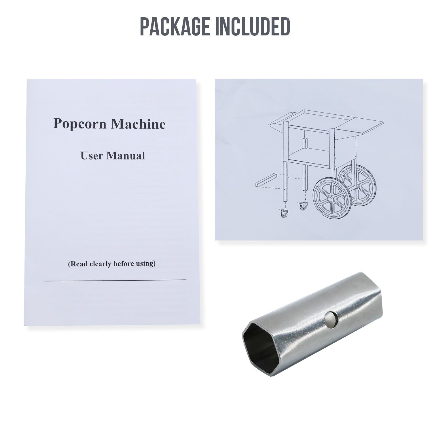 Samland Large Wheeled Cart Trolley for Popcorn Machine 4
