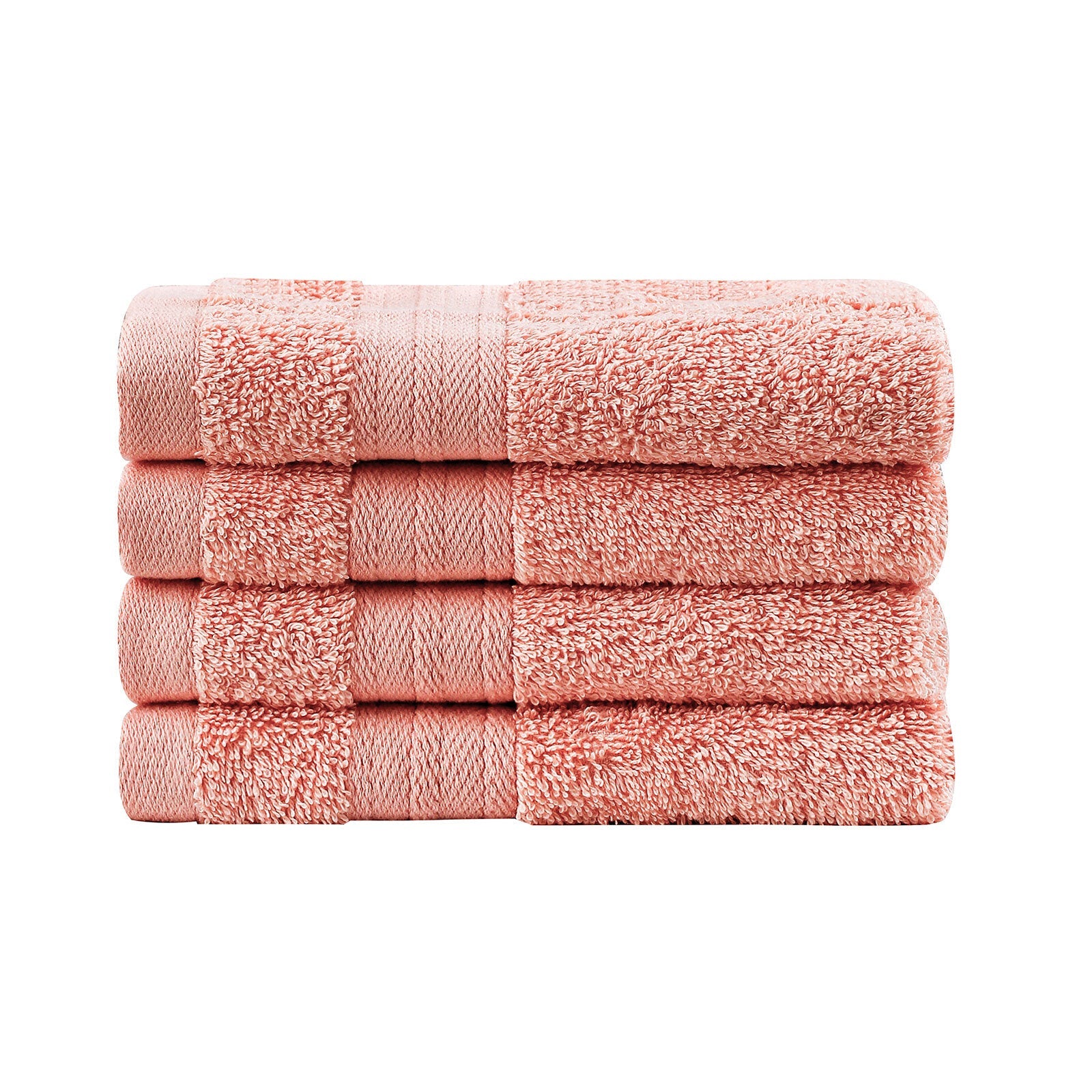 Samland Premium Cotton Washcloths 4-Pack Quick-Dry Face Towels Set-Coral