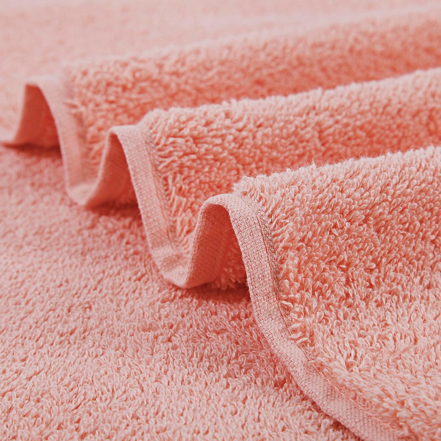 Samland Premium Cotton Washcloths 4-Pack Quick-Dry Face Towels Set-Coral 3