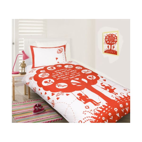 The Bees Knees Red Printed Quilt Cover Sets by Happy Kids Double 1