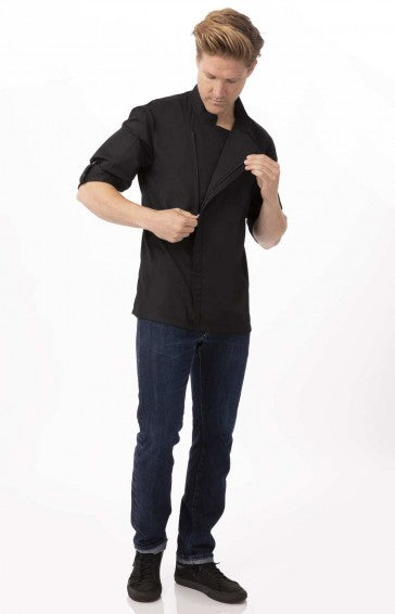 Hartford Men's Black Zipper XXL Chef Jacket by Chef Works