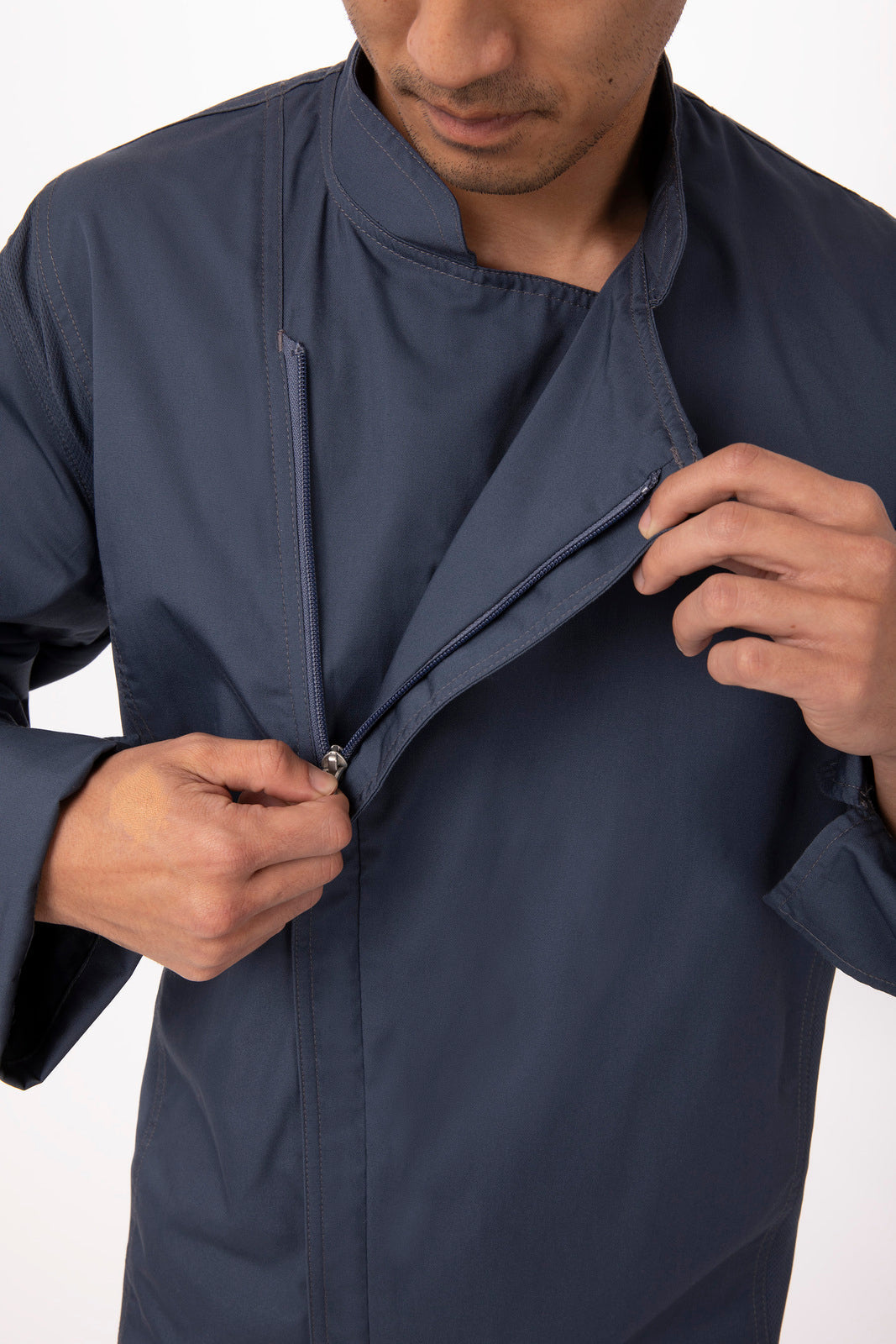 Hartford Men's Blue Zipper 3XL Chef Jacket by Chef Works 5