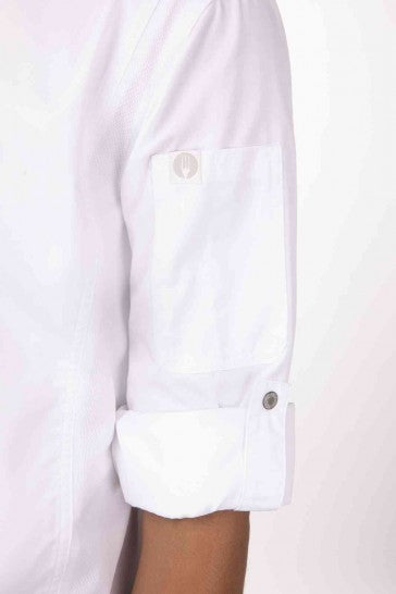 Hartford Men's White Zipper S Chef Jacket by Chef Works 4