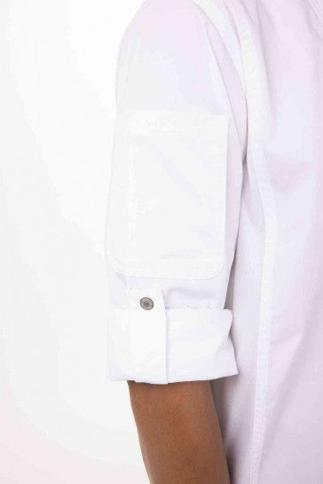 Hartford Men's White Zipper S Chef Jacket by Chef Works 5