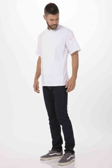 Springfield Men's White Zipper S Chef Jacket by Chef Works 4