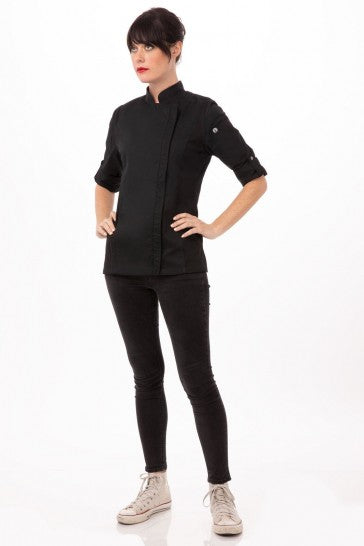 Hartford Women's Black Zipper XL Chef Jacket by Chef Works