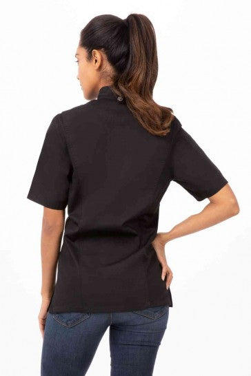 Springfield Women's Black Zipper M Chef Jacket by Chef Works
