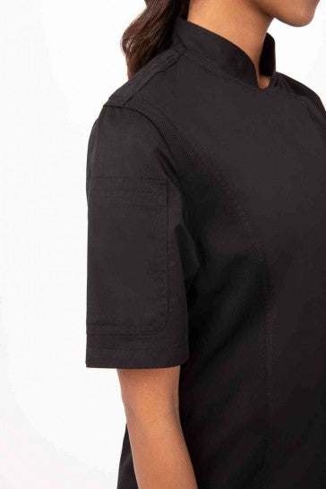 Springfield Women's Black Zipper S Chef Jacket by Chef Works 5