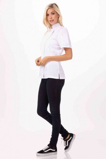 Springfield Women's White Zipper XXL Chef Jacket by Chef Works 3