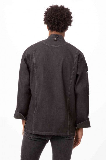 Gramercy Men's Denim Black Zipper XS Chef Jacket by Chef Works 3