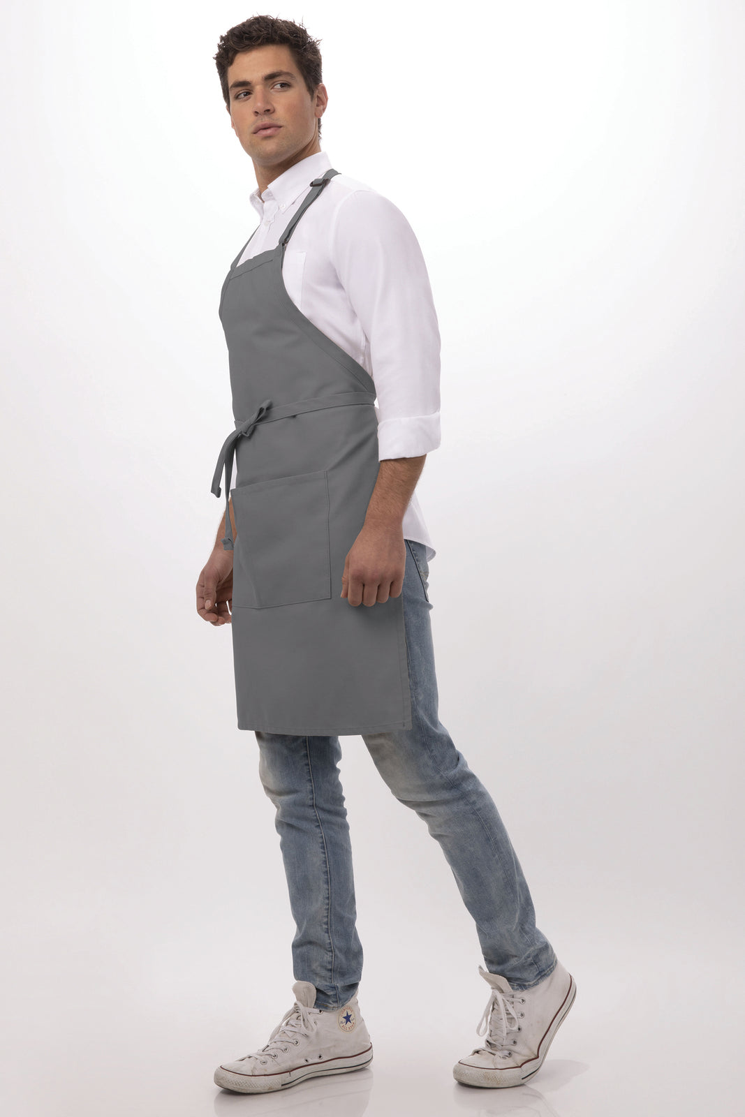 Butcher Grey Bib Apron by Chef Works 3