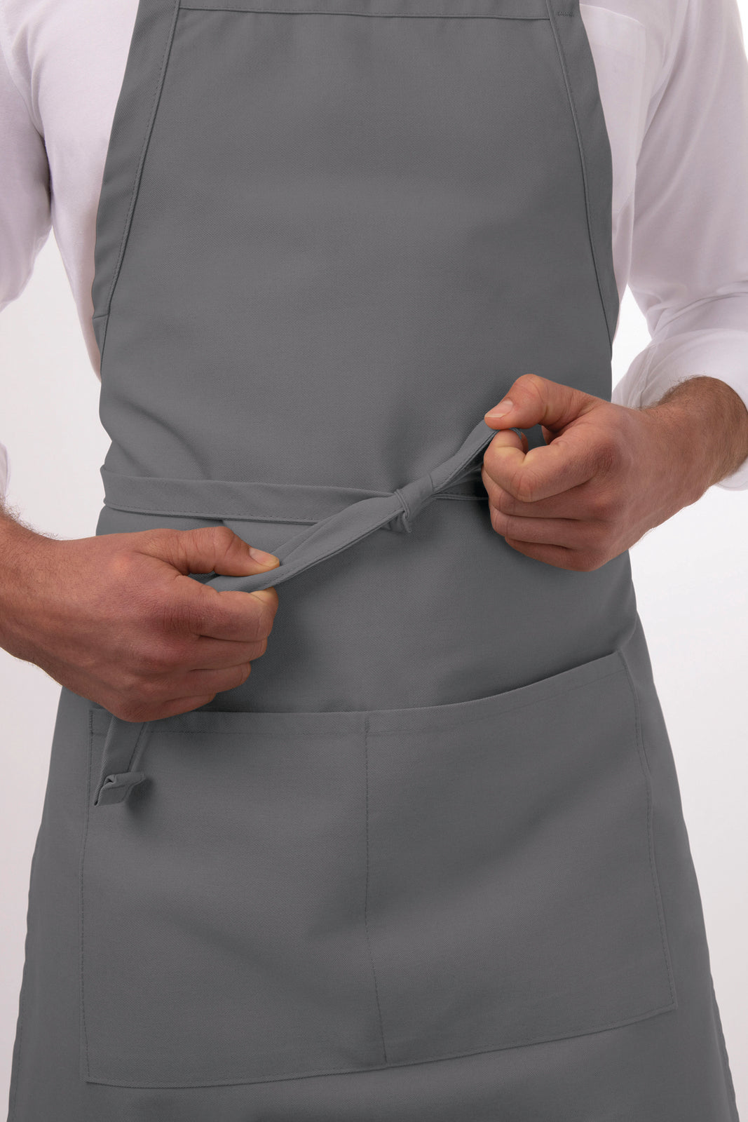 Butcher Grey Bib Apron by Chef Works 4