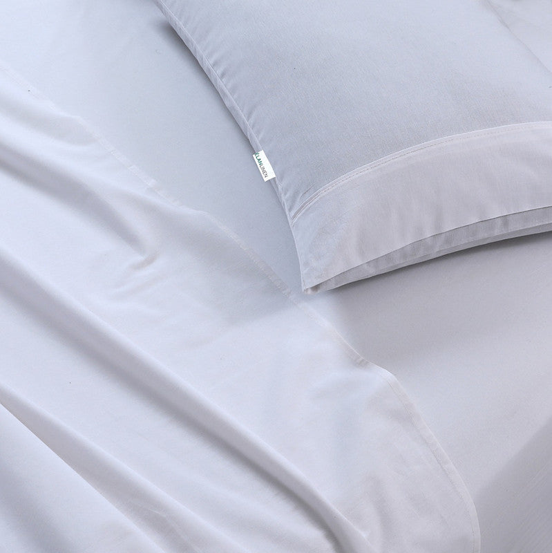 Elan Linen 100% Egyptian Cotton Vintage Washed 500TC White 50 cm deep Mega King Bed Sheets Set 6