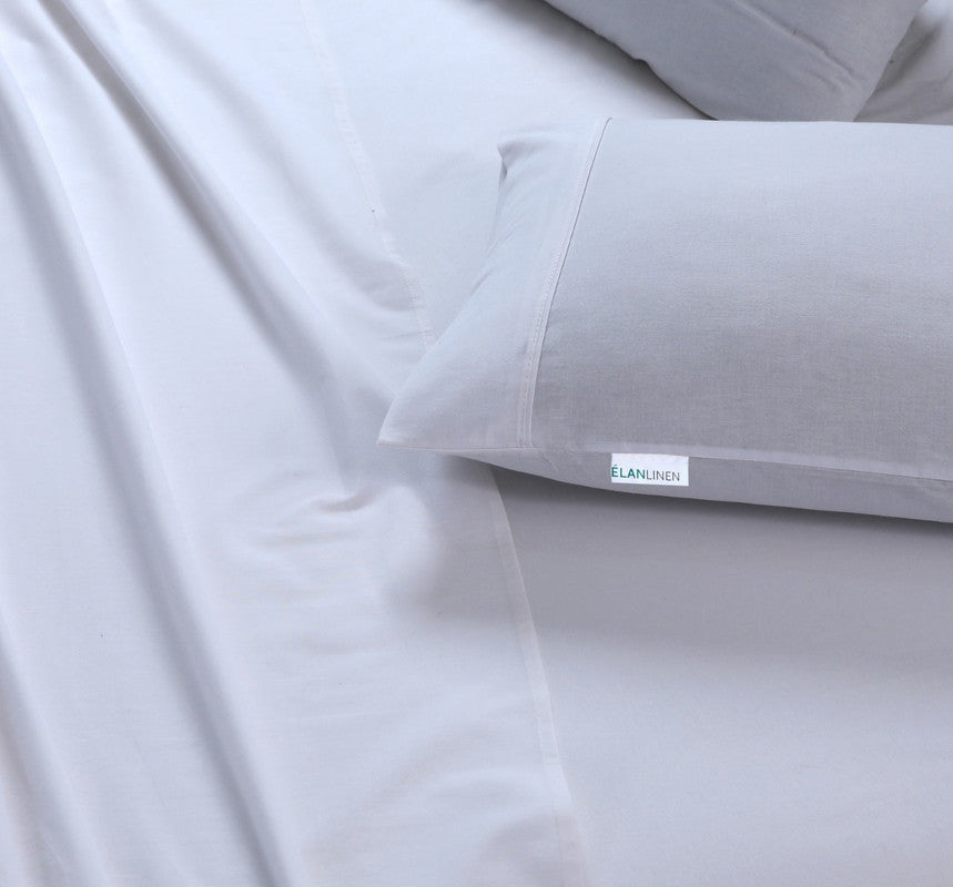 Elan Linen 100% Egyptian Cotton Vintage Washed 500TC White 50 cm deep Mega King Bed Sheets Set 7