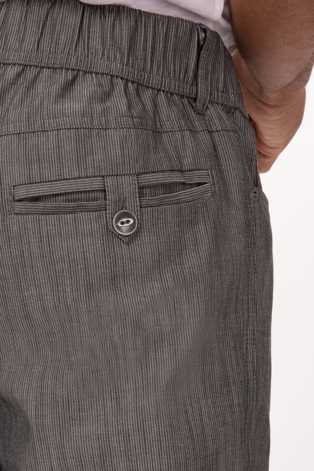 Jogger 257 Black/White Stripe S Men's Chef Pants by Chef Works 5