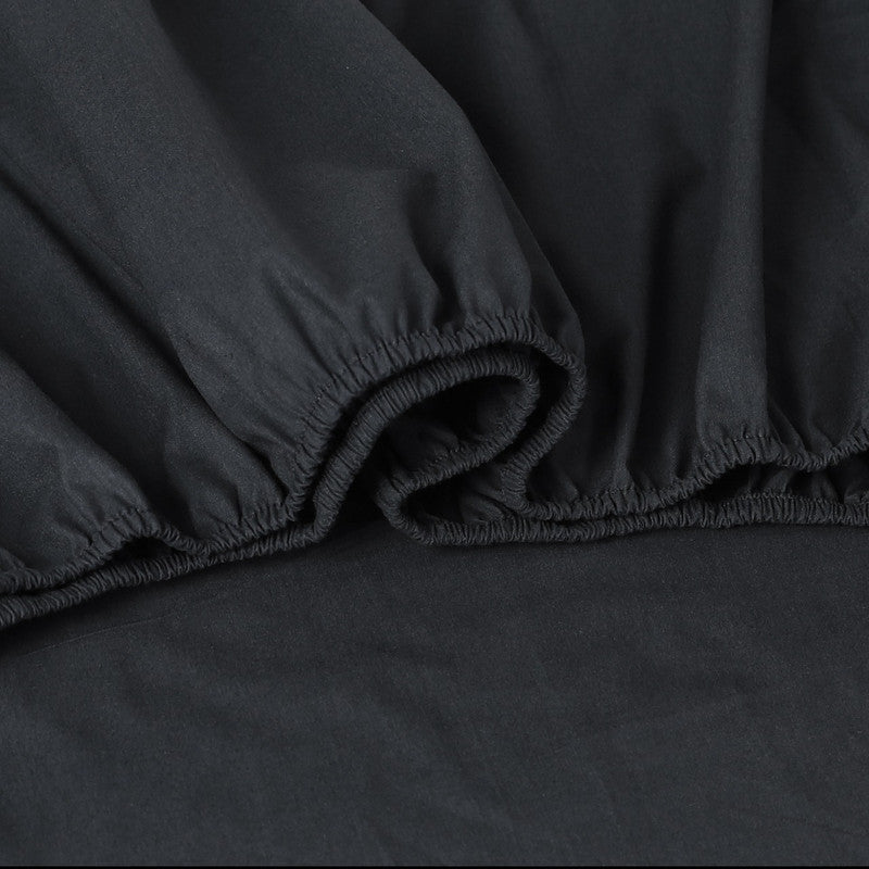 Elan Linen 100% Egyptian Cotton Vintage Washed 500TC Charcoal Single Bed Sheets Set 3