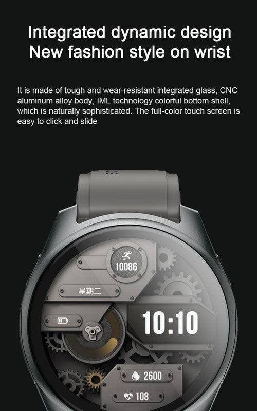 2-in-1 Smartwatch w/Earphones & Charging Dock | 4GB MP3, Health Tracker | Titanium Grey | World’s First Patented 5