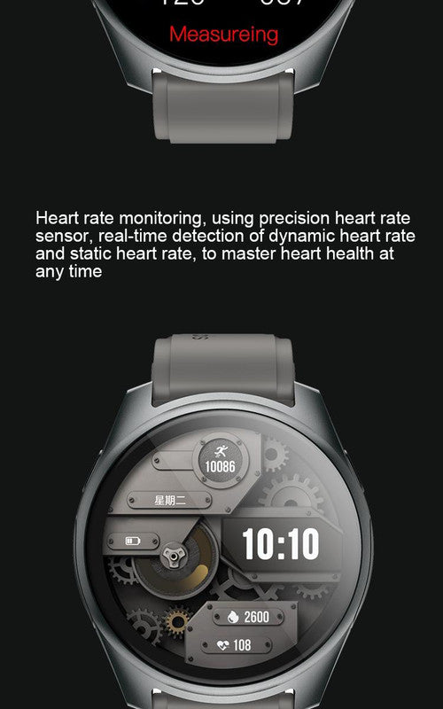 2-in-1 Smartwatch w/Earphones & Charging Dock | 4GB MP3, Health Tracker | Titanium Grey | World’s First Patented 13