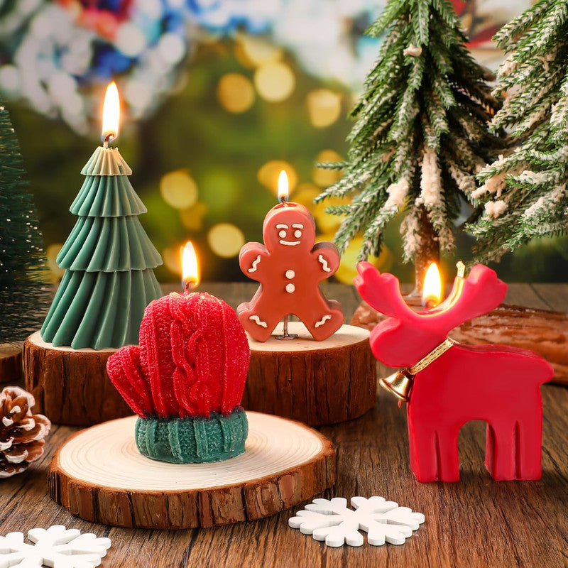 3PCS Christmas Scented Candle Gift Set - Elk, Tree, Gingerbread Man, Glove Shaped for Women, Xmas Home Decor, Party, Bedroom, Table Decorations 6