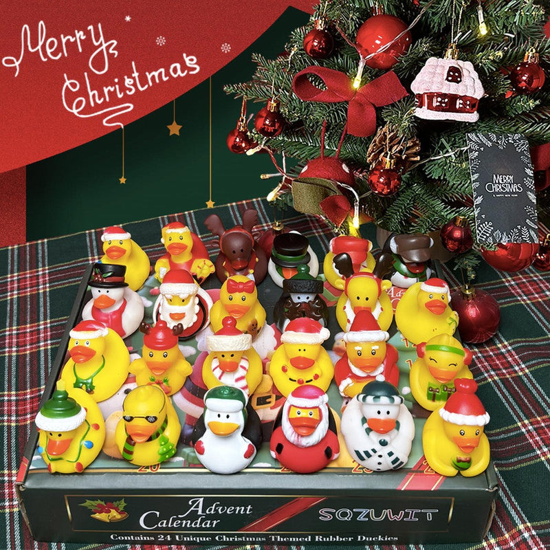 2025 Advent Calendar Christmas Ducks - 24pcs Rubber Duck Advent Calendar 24 Days of Christmas Countdown Toys for Christmas Gifts Party Favors Kids Toddlers Random Duck Gift Box 3