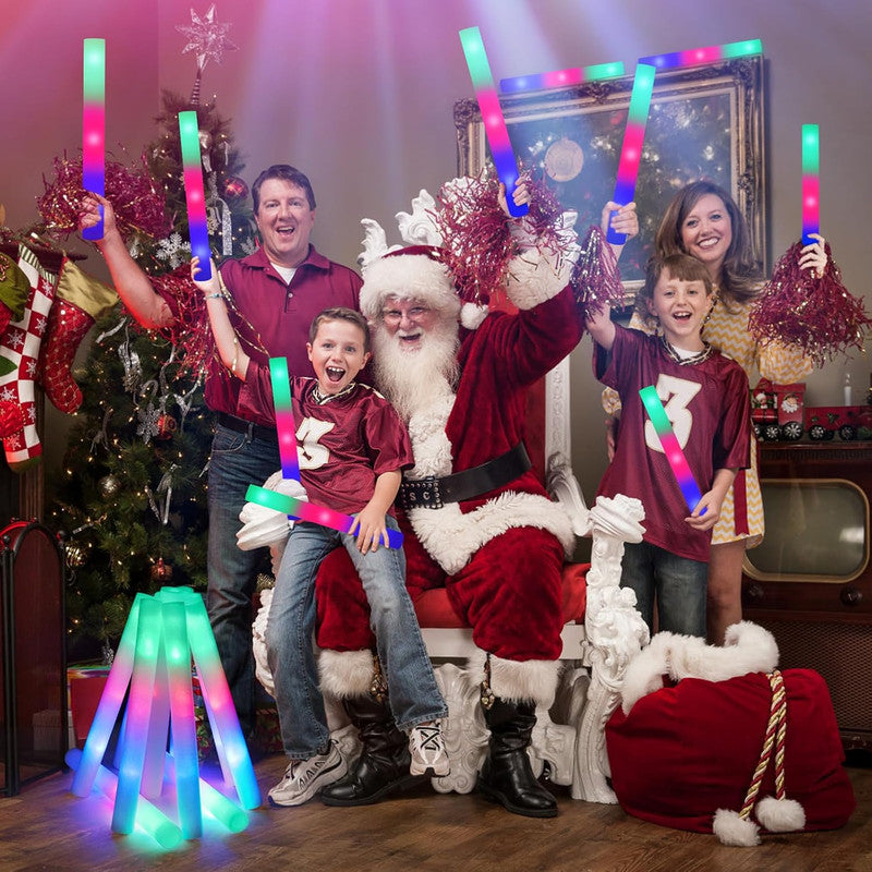 16PCS Foam Glow Sticks, Foam Light Up Sticks with 3 Modes Colorful Flashing, Glow Stick Bulk Party Pack, Glow in Dark Party Supplies, LED Foam Sticks Bulk for Wedding, Raves, Concert, Halloween 4