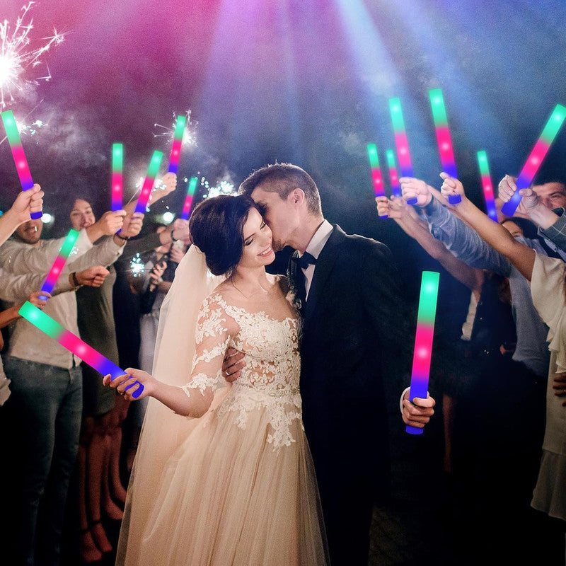 16PCS Foam Glow Sticks, Foam Light Up Sticks with 3 Modes Colorful Flashing, Glow Stick Bulk Party Pack, Glow in Dark Party Supplies, LED Foam Sticks Bulk for Wedding, Raves, Concert, Halloween 5