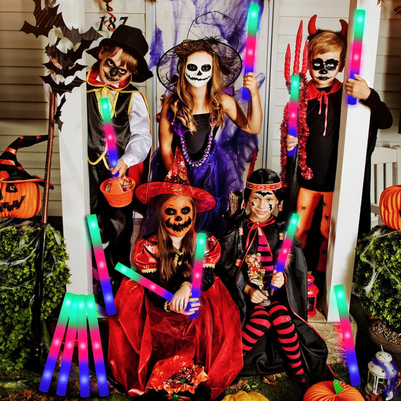 16PCS Foam Glow Sticks, Foam Light Up Sticks with 3 Modes Colorful Flashing, Glow Stick Bulk Party Pack, Glow in Dark Party Supplies, LED Foam Sticks Bulk for Wedding, Raves, Concert, Halloween 6