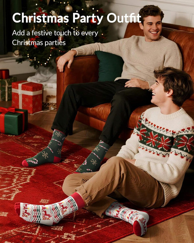 Advent Calendar 2025 Adult Men 24 Days of Christmas Cotton Socks US 7-13 Fun Christmas Sock Advent Calendar for Men Funny Gifts for Dad Boyfriend Husband Brother Random Socks Gift Box 5