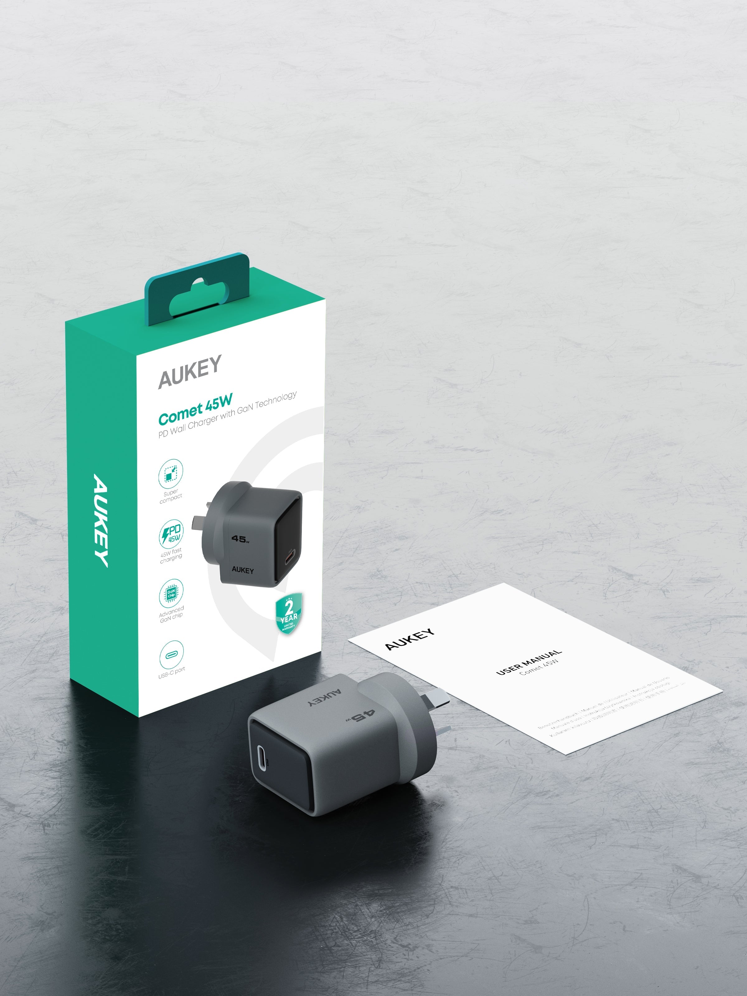 Aukey Comet 45W PD Fast Wall Charger GaN USB-C (PA-C2) 7