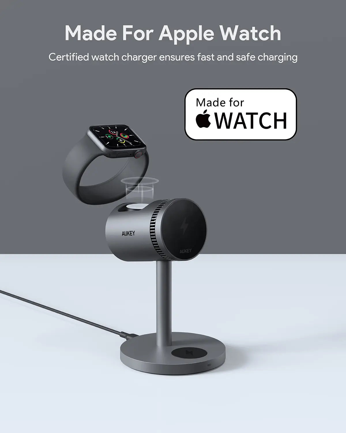Aukey MagFusion 3-in-1 Pro Qi2 Magnetic Fast Wireless Charging Station with Active Cooling (LC-MC311A) 7